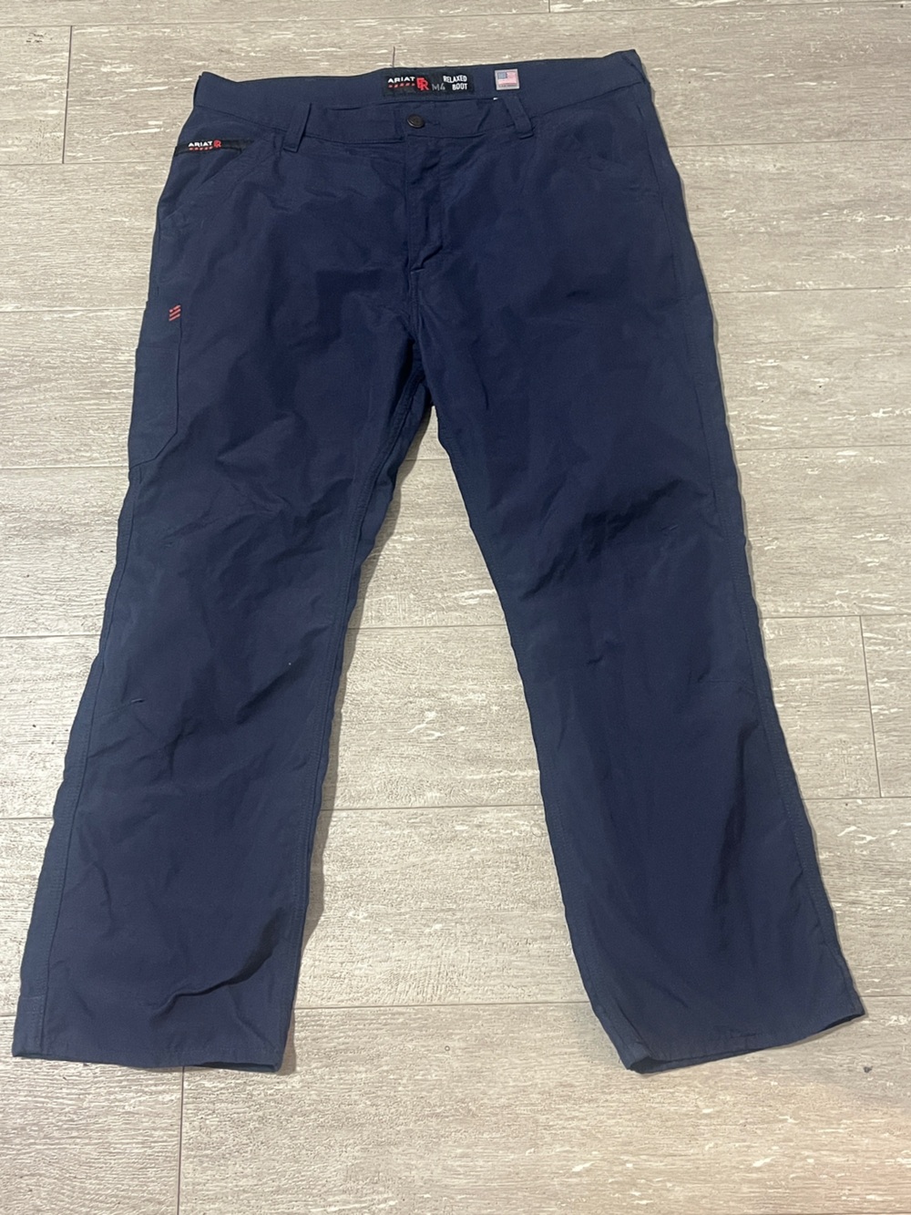 Ariat FR M4 Relaxed Boot Cut Mens Size 38 x 29 Blue Flame Resistant Work Pants